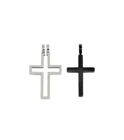 Praisent 2 delt Kors med kæde, sølv og sort* Studentergaver|Gave-ideer