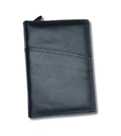 ProRex Bibelomslag med lomme, sort læder, Lille* Bibelomslag Og Navnetryk|Bibelen