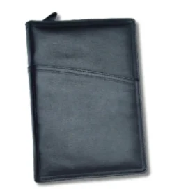 ProRex Bibelomslag med lomme, sort læder, hverdagsdansk 2024* Bibelomslag Og Navnetryk|Bibelen