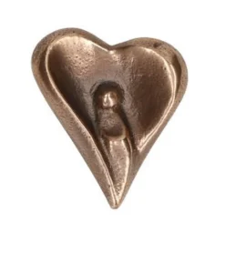 BUBE Bronze figur Hjerte der omslutter menneske* Minde-ting|Sorg-bearbejdning