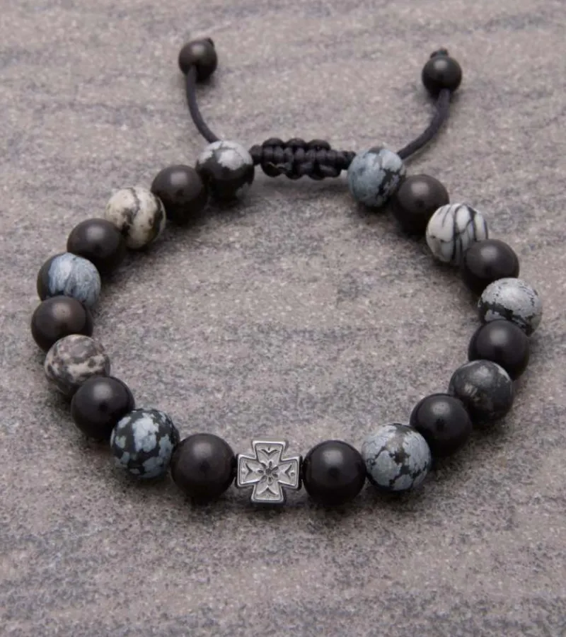 By Gabay , Armbånd m. halvædelsten og kors, 17-18 cm* Studentergaver|Gave-ideer