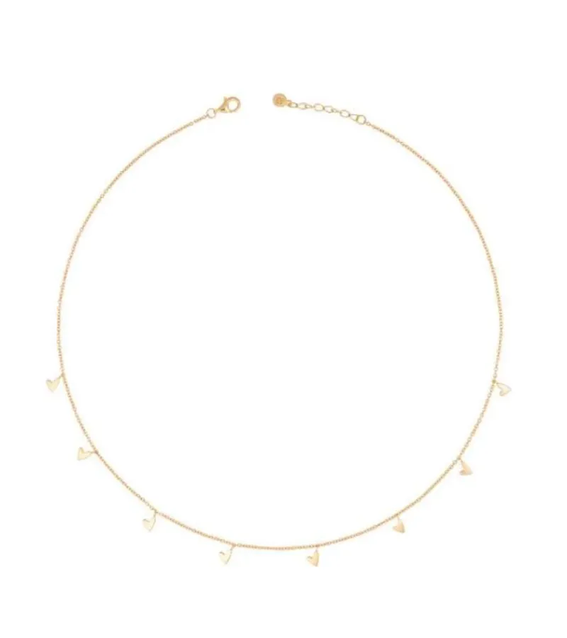 By Gabay , Halskæde med 8 små hjerter, guld* Studentergaver|Gave-ideer