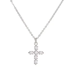 By Gabay , Krystal Kors halskæde, sølv* Konfirmation|Gave-ideer