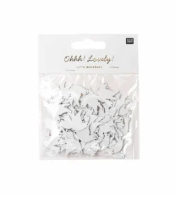 Rico Design Due i træ, Hvid, 48 stk* Servietter Og Pynt|Papirvarer