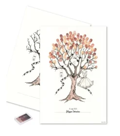 MouseAndPen Fingerprint – Konfirmationstræ med kjole til pige*Børn Konfirmation|Gave-ideer