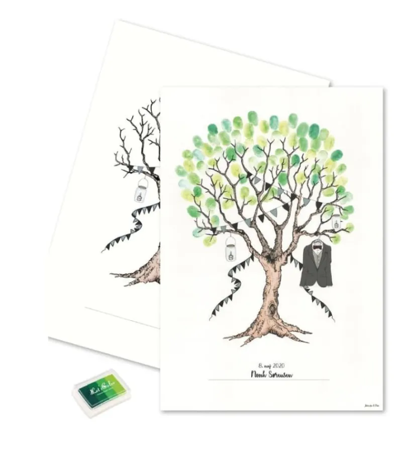 MouseAndPen Fingerprint – Konfirmationstræ med jakkesæt til dreng*Børn Konfirmation|Gave-ideer