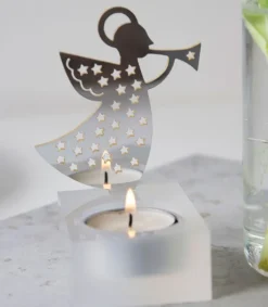 Pluto Fyrfads lys med engel* Julepynt|Jul