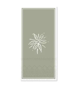 Chic Antique Grøn serviet med blomst* Bolig