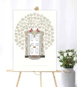 MouseAndPen Guldbryllup – Gæsteplakat med hjerter og æresport* Bryllup|Gave-ideer