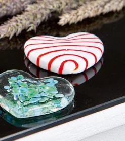 Gilde Håndlavet, Glashjerte, stribet* Kondolencehilsen|Sorg-bearbejdning