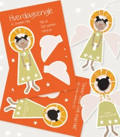 Josephine Blay Hverdags Engel Klip-ud, beige kjole* Dåbshilsner|Kirker Og Foreninger