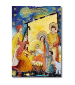 Maria Laach Jesus i krybben med hyrderne, Jule-Dobbeltkort med kuvert* Jul|Højtider