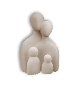 Gilde Keramikskulptur, Familie med 2 børn, Sand, Keramik* Mors Dag|Gave-ideer