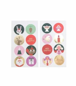 Rico Design Klistermærke Sæt, Runde julemotiver* Servietter Og Pynt|Papirvarer
