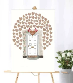 MouseAndPen Kobberbryllup – Gæsteplakat med hjerter og æresport* Bryllup|Gave-ideer