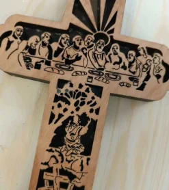 Bethlehem Star Olive Wood Kors i oliventræ, Den sidste nadver, 15 cm* Kors|Bolig