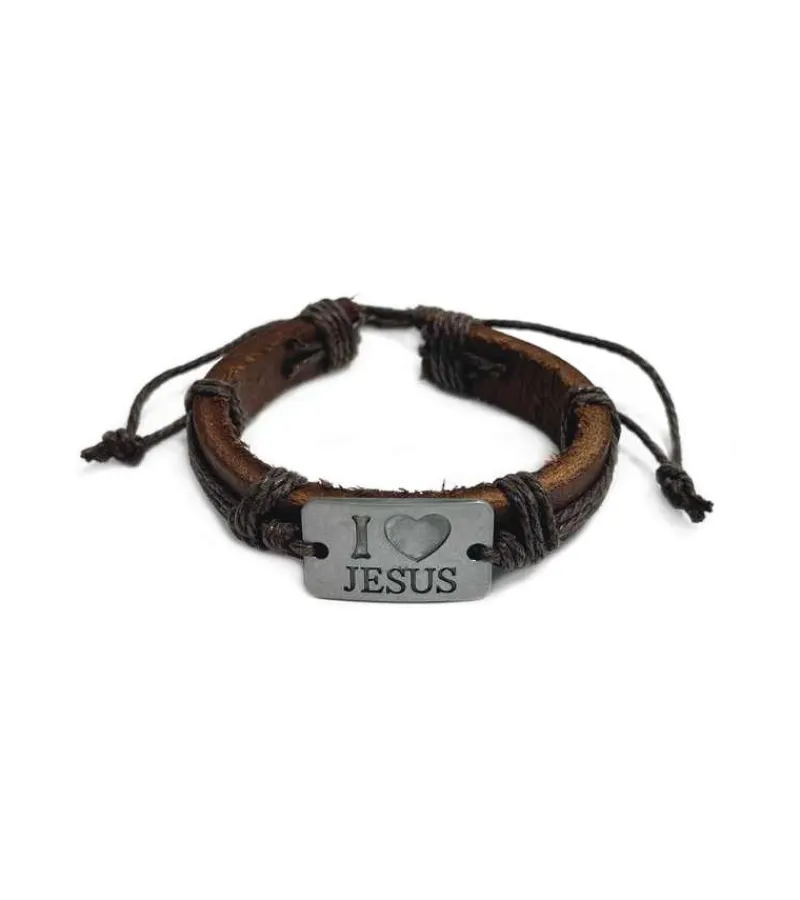 Praisent Læderarmbånd, I LOVE JESUS* Konfirmation|Gave-ideer