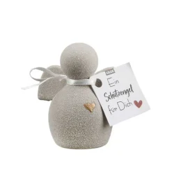 Gilde Lille Keramik Engel med hjerte, Grå, 6 cm* Figurer & Skulpturer|Bolig