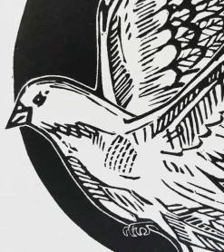 Inge Marie Kirketerp Hansen Linoleumstryk, Håbefugl, sort, A3 Plakat* Mors Dag|Gave-ideer