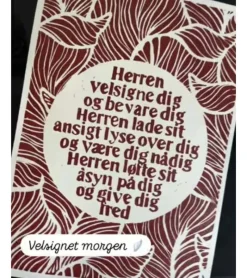 Inge Marie Kirketerp Hansen Linoleumstryk, Velsignelsen, A3 Plakat, rust-rød* Bryllup|Gave-ideer