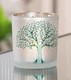 Gilde Livets træ, Glas hurricane, 8 cm* Konfirmationshilsner|Kirker Og Foreninger