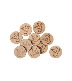 Praisent Mønt i træ til indkøbsvogn med due* Små Gaver|Accessories