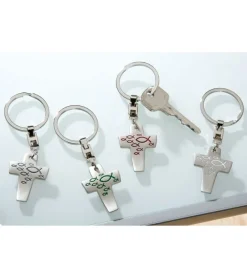 Gilde Nøglering, kors med fiskesymboler* Konfirmationshilsner|Kirker Og Foreninger