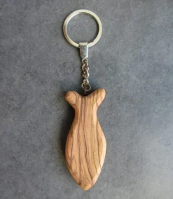 Bethlehem Star Olive Wood Nøglering med Fisk i oliventræ* Små Gaver|Accessories