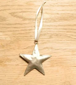 Andre Ophæng, Stjerne guld, hamret, 7 cm* Julepynt|Jul