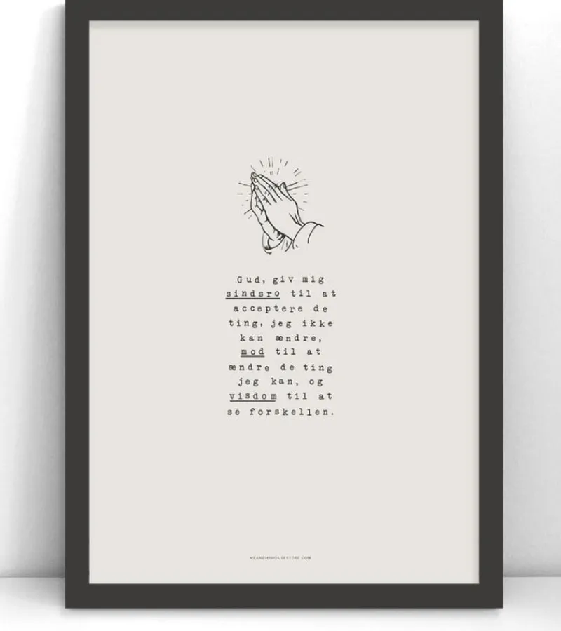 MeAndMyHouse Plakat: Gud giv mig sindsro, A3* Papirvarer|Bryllup