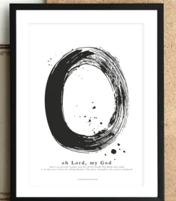 MeAndMyHouse Poster med stort O: Oh Lord, my God, A3* Papirvarer|Plakater