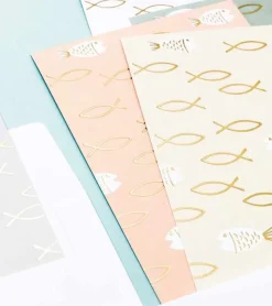 Rico Design Postkort-hæfte ICHTHYS fisk, 3×5 farver* Kort|Papirvarer