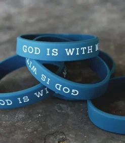 MeAndMyHouse Silikonarmbånd til barn, Blå: God is with me*Børn Kirker Og Foreninger|Til Børn