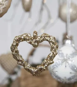 La Vida Æske med 3 glitrende hjerter til ophæng, Guld* Juleophæng|Jul