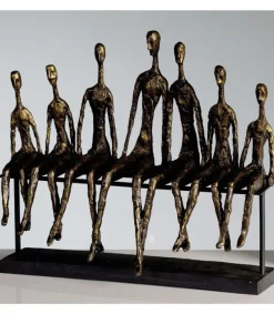 Gilde Skulptur: Familie med 5 børn på bænk* Gave-ideer|Figurer & Skulpturer