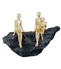 Gilde Skulptur: Familie på 3, Guld og sort* Gave-ideer|Mors Dag