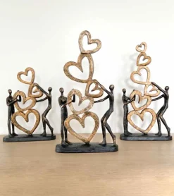 Gilde Skulptur: Vi bygger kærlighed, 4 hjerter, 31 cm* Gave-ideer|Bryllup