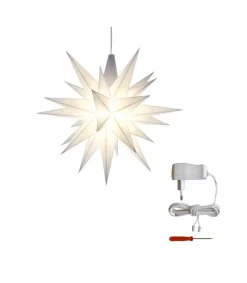 Herrnhuter Sæt a 1 Stjerne, Hvid, 13 cm LED, incl. adapter* Stjerner|Herrnhuter Stjerner