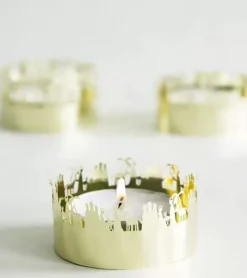 Pluto Stor Fyrfadsstage, julekrybbe, guld* Krybbespil|Jul