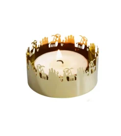 Pluto Stor Fyrfadsstage, julekrybbe, guld* Krybbespil|Jul