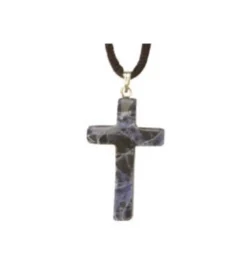 Maria Laach Vedhæng, Kors i sodalit-sten, med snor* Halskæder|Smykker